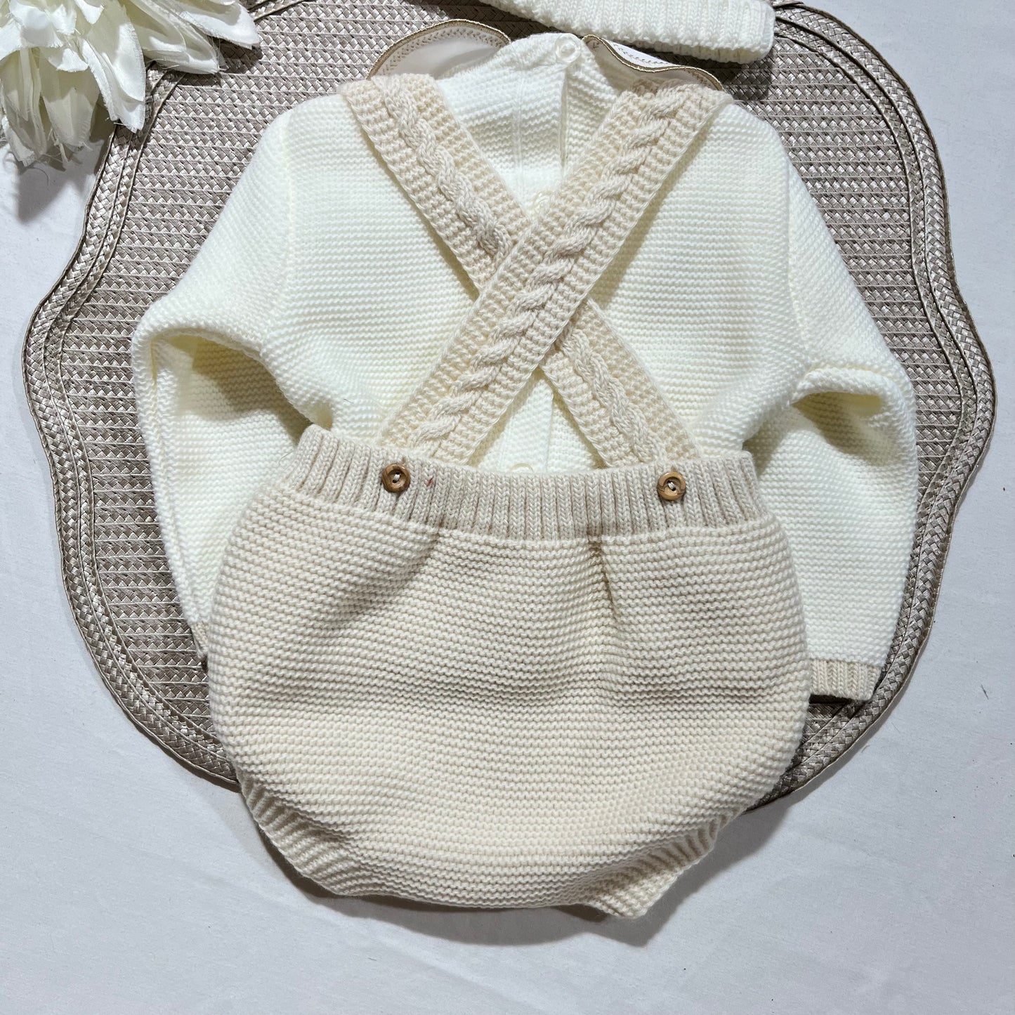 Conjunto para bebé - Fofo, camisola e gorro - 1/3M - Areia