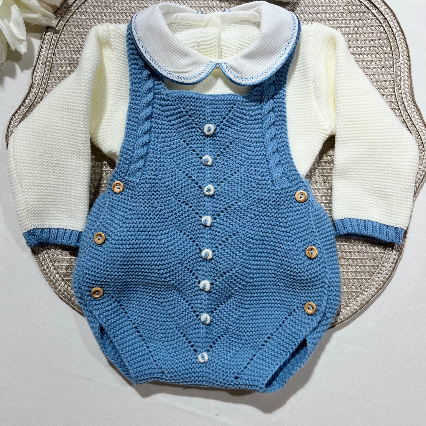 Conjunto para bebé - Fofo, camisola e gorro - 1/3M - Azul cobalto