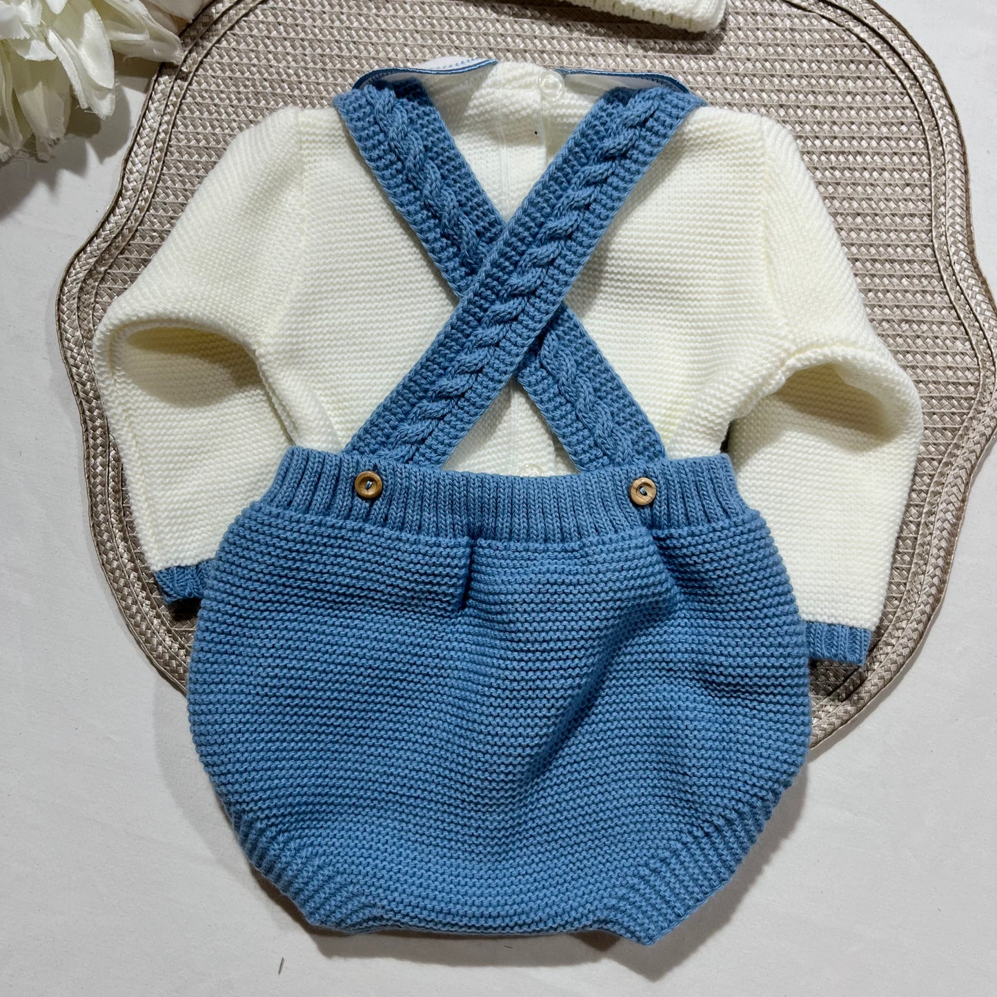 Conjunto para bebé - Fofo, camisola e gorro - 1/3M - Azul cobalto
