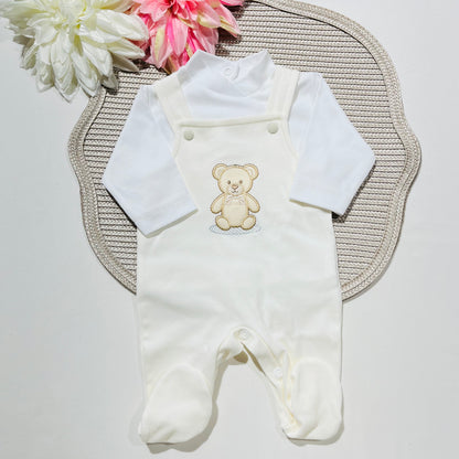 Conjunto jardineira bebé Urso - 0 aos 2M