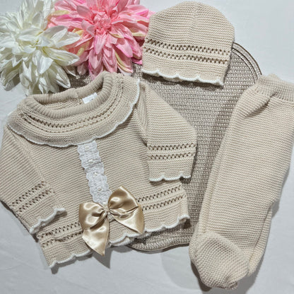 Conjunto Matilde para bebé - 3M -Areia