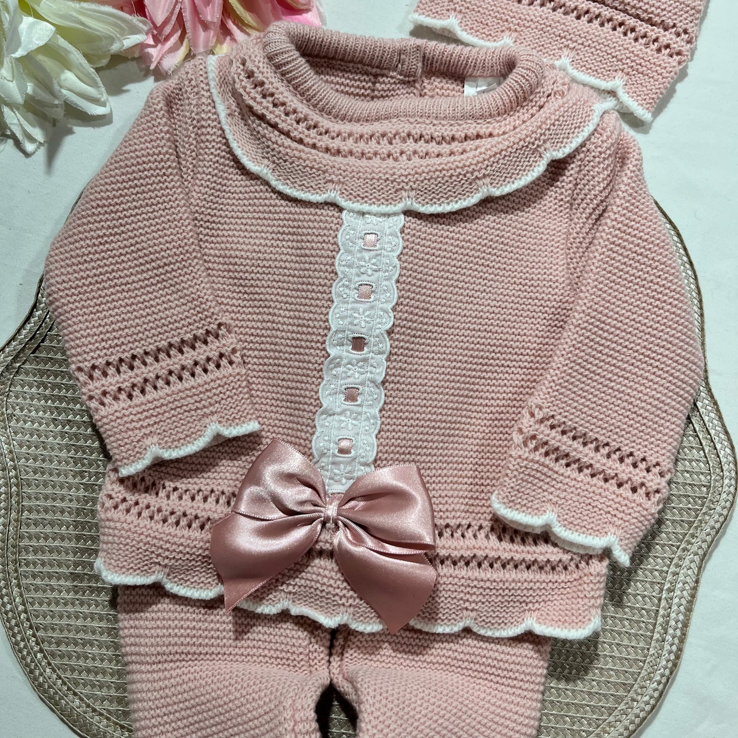 Conjunto Matilde para bebé - 6M - Rosa Velho