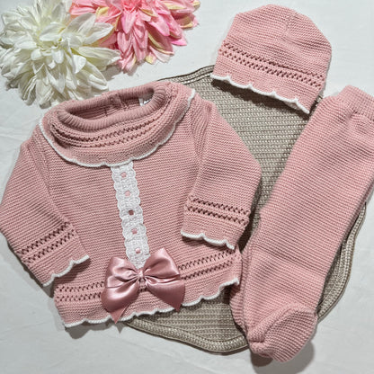 Conjunto Matilde para bebé - 6M - Rosa Velho