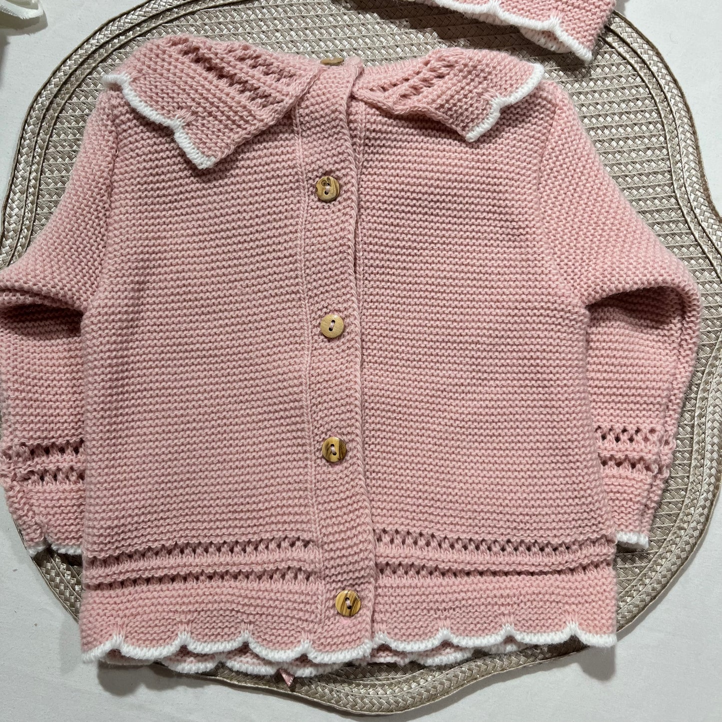 Conjunto Matilde para bebé - 6M - Rosa Velho