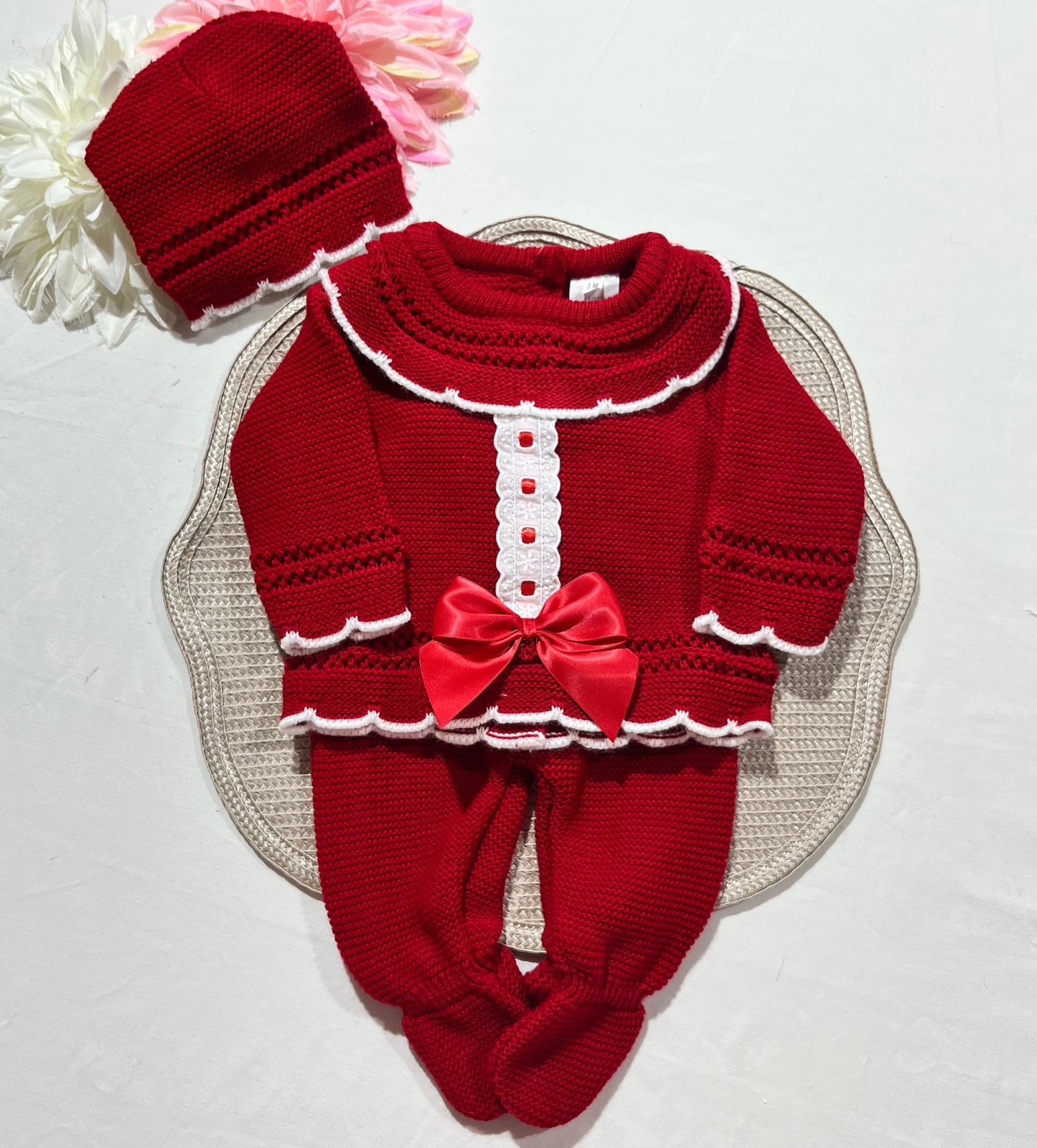 Conjunto Matilde para bebé - 3M - Vermelho