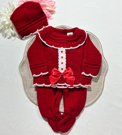 Conjunto Matilde para bebé - 3M - Vermelho