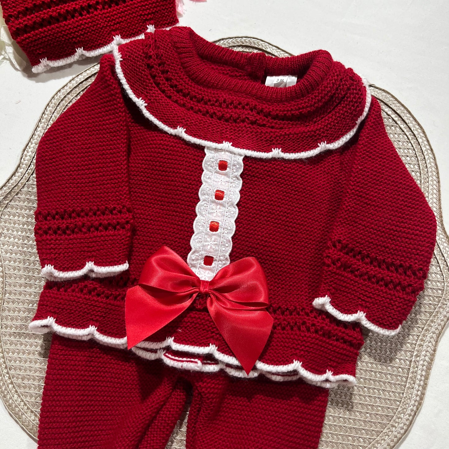 Conjunto Matilde para bebé - 3M - Vermelho