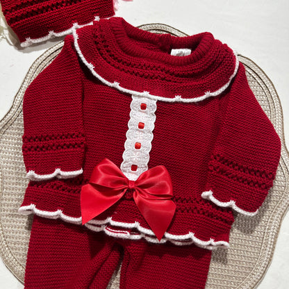 Conjunto Matilde para bebé - 3M - Vermelho