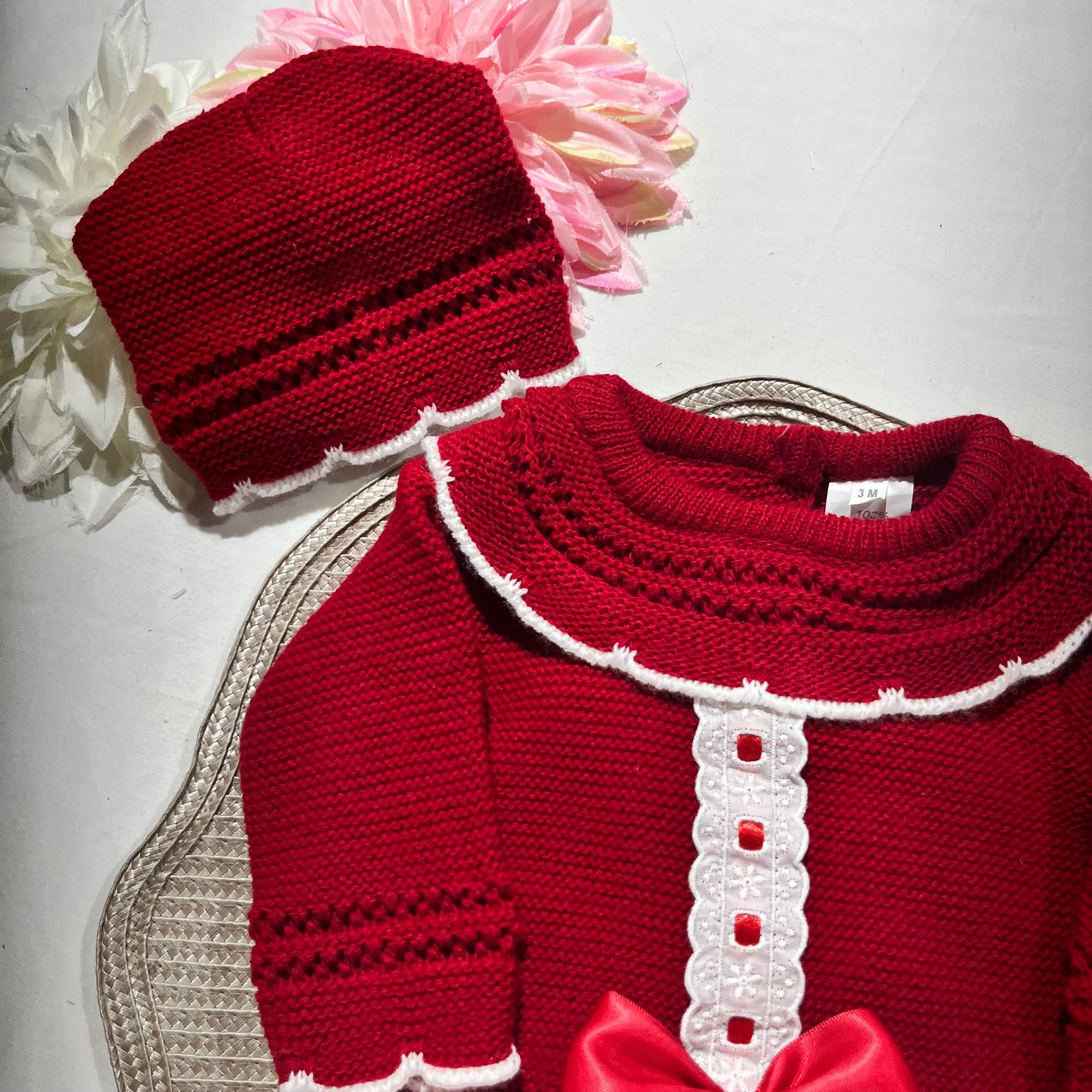 Conjunto Matilde para bebé - 3M - Vermelho