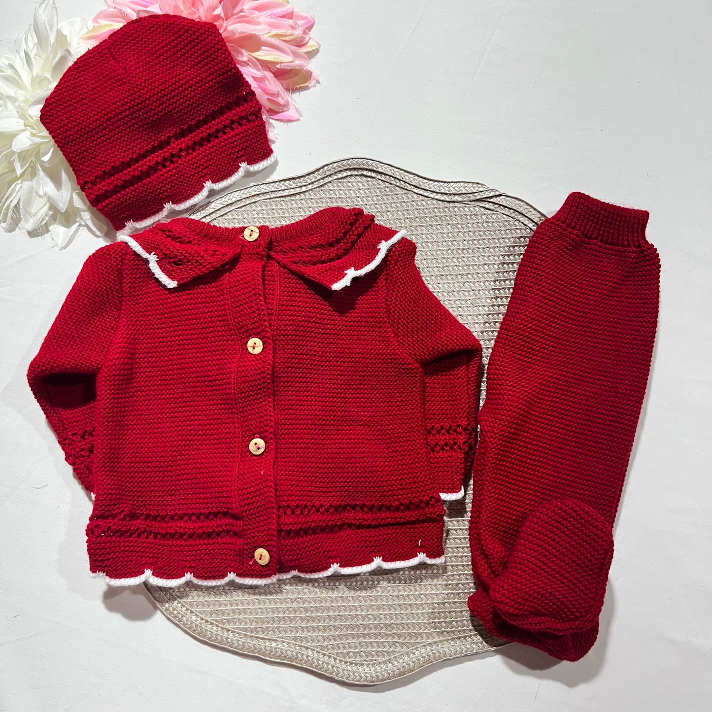 Conjunto Matilde para bebé - 3M - Vermelho