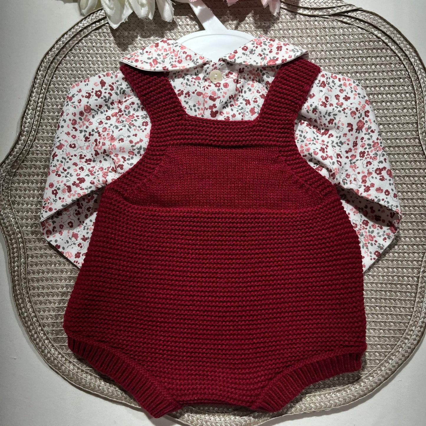 Conjunto Love  - Fofo de malha e camisa algodão para bebé - 1 aos 6M - Vermelho