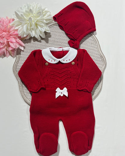 Conjunto Chérie para bebé - 1/3M - Vermelho