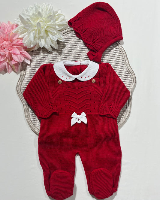 Conjunto Chérie para bebé - 1/3M - Vermelho