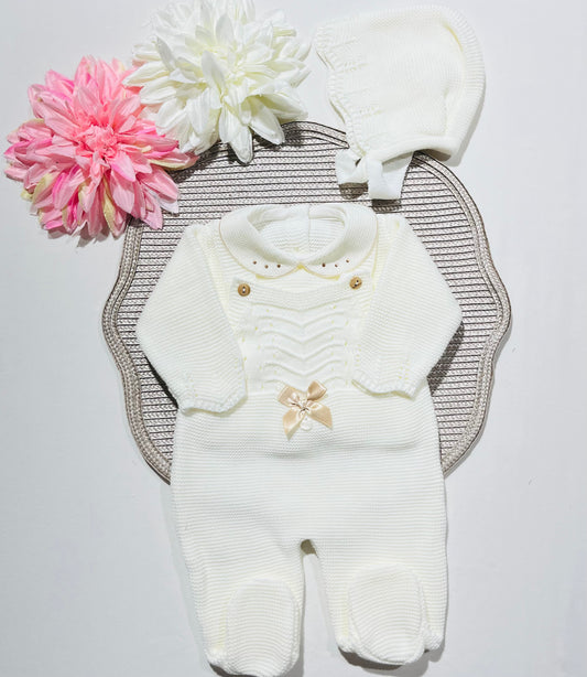 Conjunto Chérie para bebé - 1/3M - Pérola