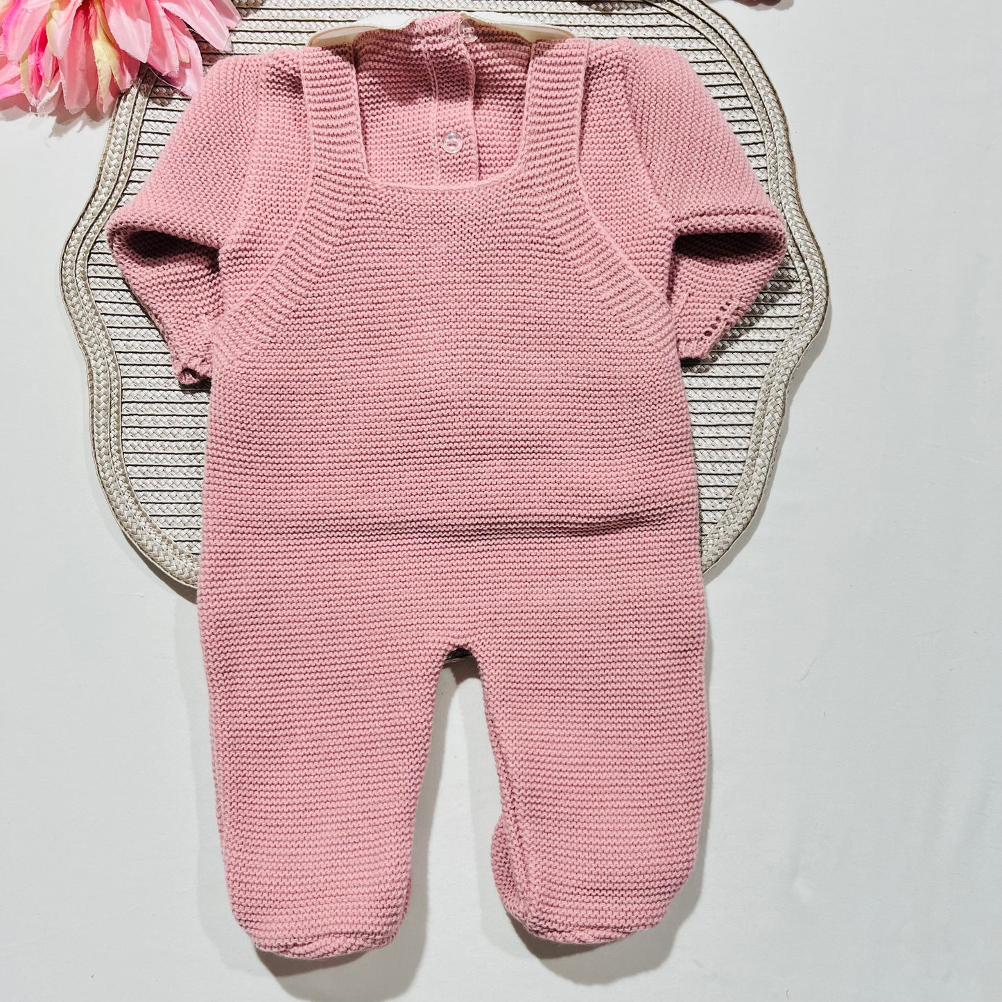 Conjunto Chérie para bebé - 1/3M - Rosa velho