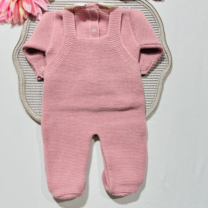 Conjunto Chérie para bebé - 1/3M - Rosa velho