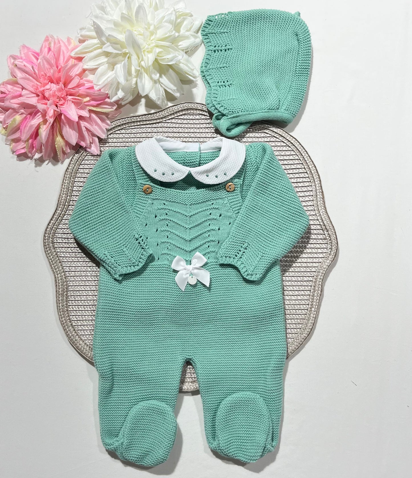 Conjunto Chérie para bebé - 1/3M - Verde seco