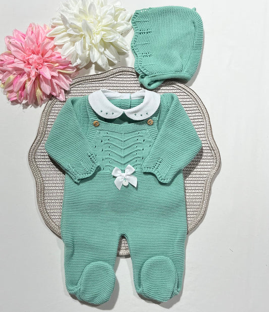 Conjunto Chérie para bebé - 1/3M - Verde seco