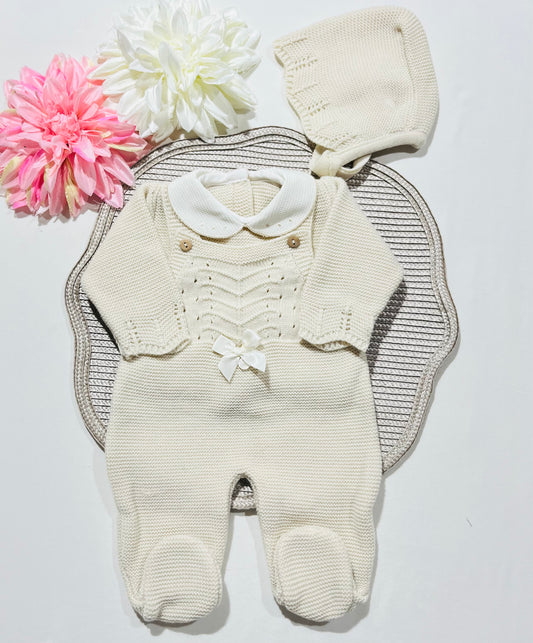 Conjunto Chérie para bebé - 1/3M - Areia