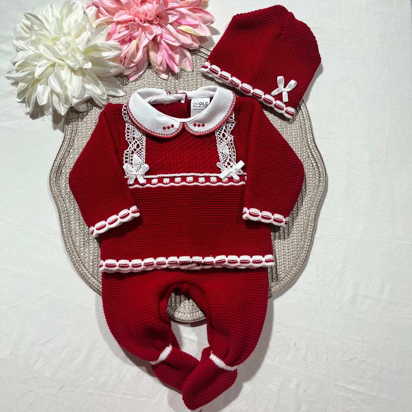 Conjunto Lara para bebé - 1/3M -Vermelho