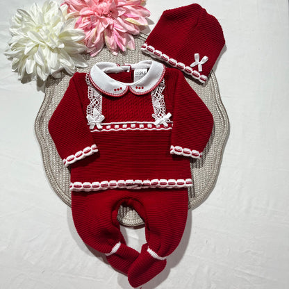 Conjunto Lara para bebé - 1/3M -Vermelho