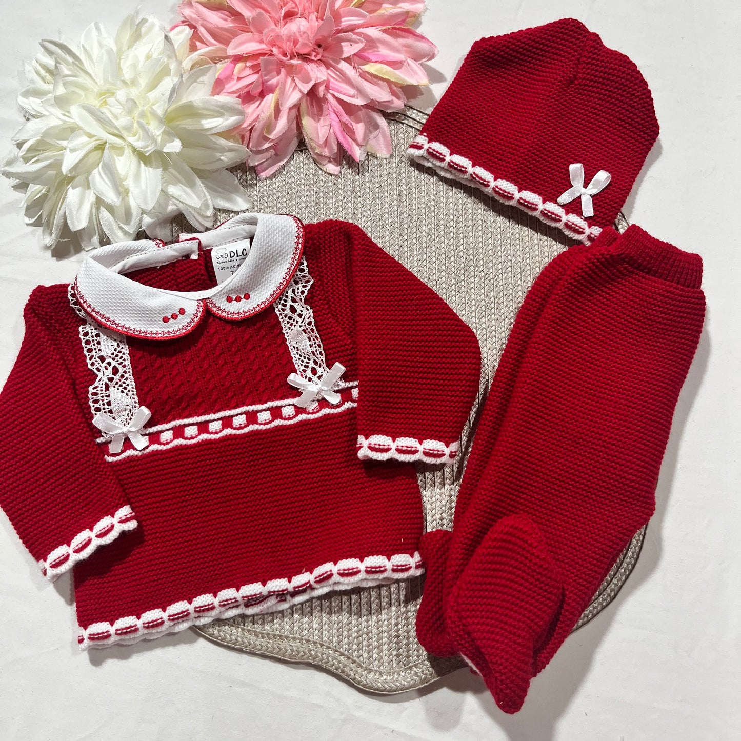 Conjunto Lara para bebé - 1/3M -Vermelho