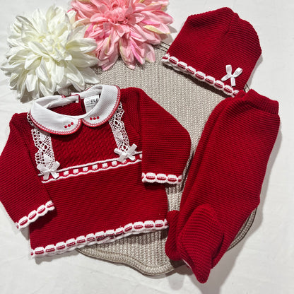 Conjunto Lara para bebé - 1/3M -Vermelho