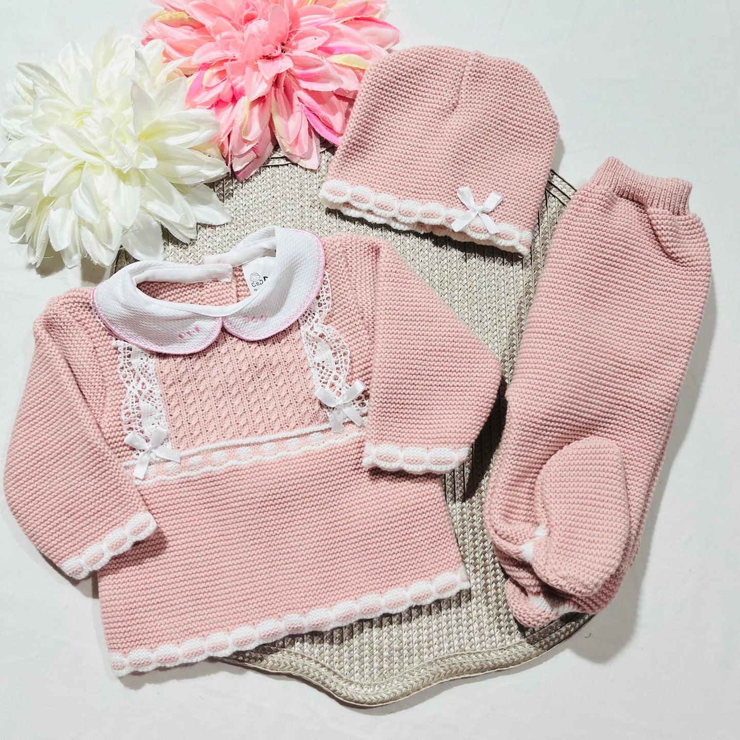 Conjunto Lara para bebé - 1/3M -Rosa velho