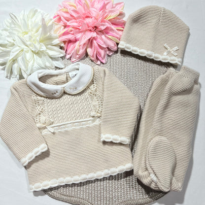 Conjunto Lara para bebé - 1/3M - Areia