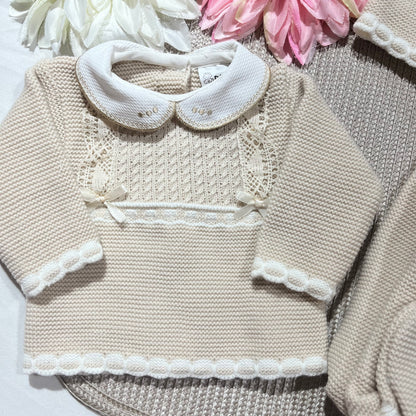 Conjunto Lara para bebé - 1/3M - Areia