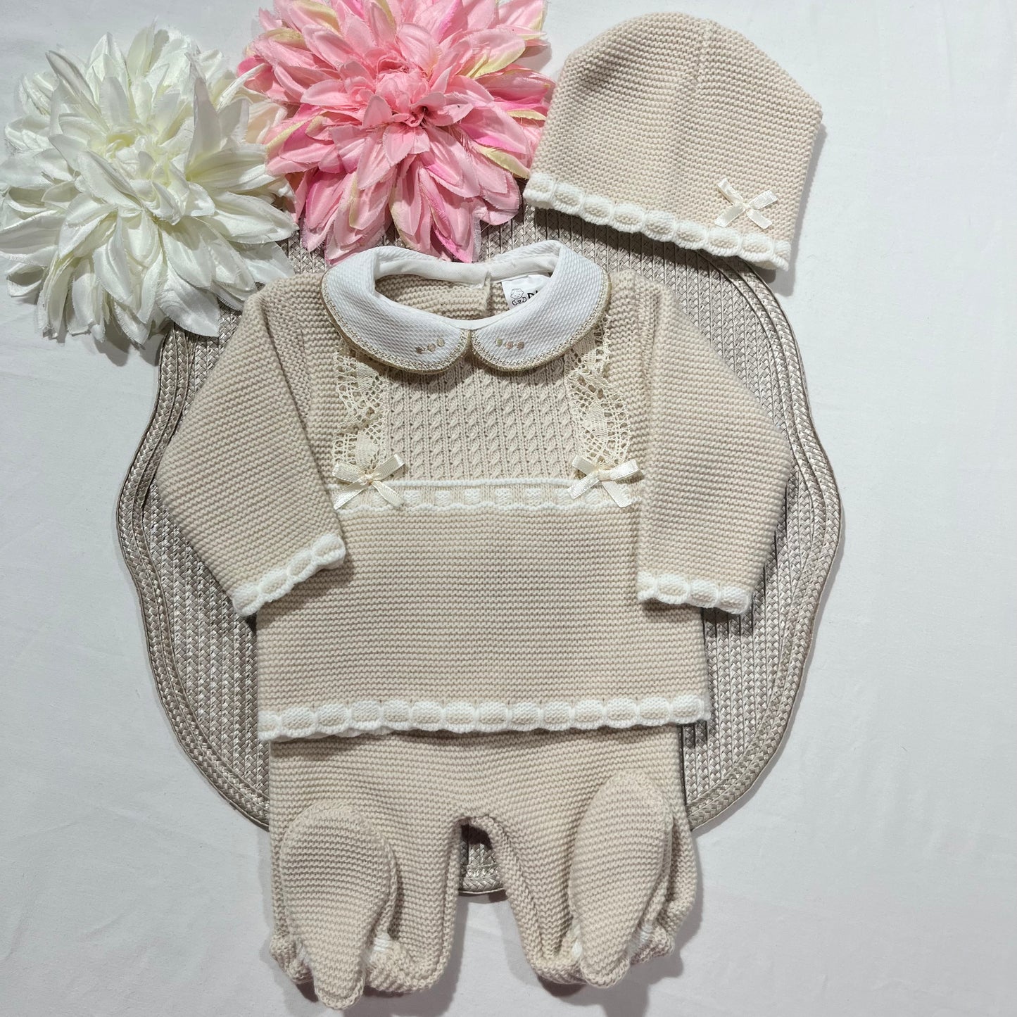 Conjunto Lara para bebé - 1/3M - Areia
