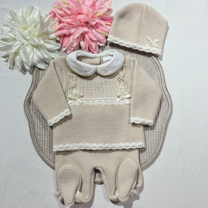 Conjunto Lara para bebé - 1/3M - Areia