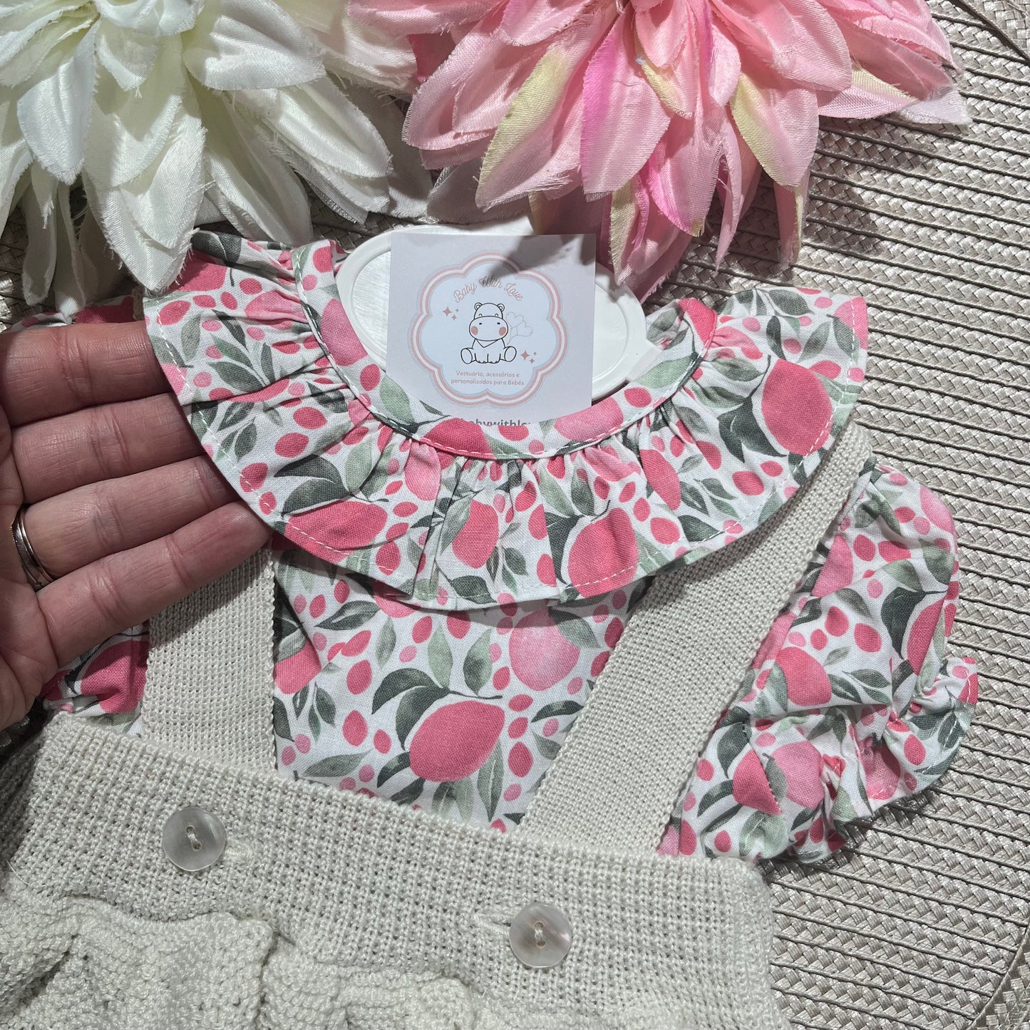 Conjunto Liz - fofo + camisa para bebé - 0 aos 12M - Areia