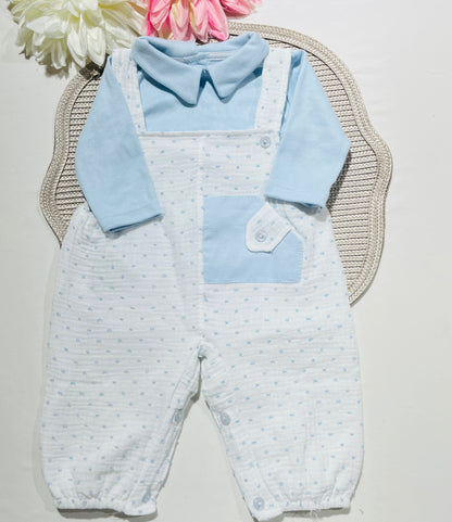 Conjunto Musselina  para bebé - 1 aos 6M - Azul bebé
