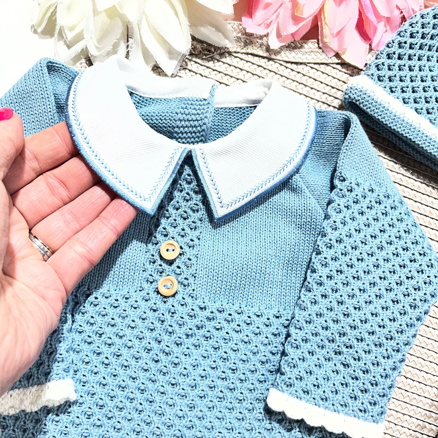 Conjunto Mimo para bebé em algodão - 0/3M - Azul cobalto