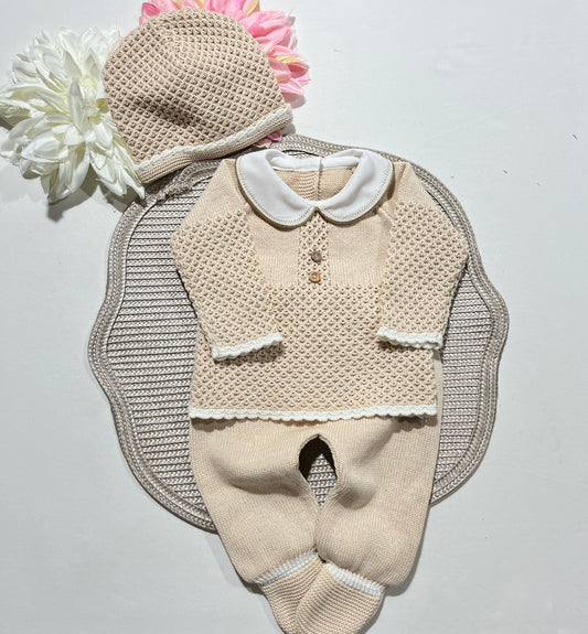 Conjunto Mimo para bebé em algodão - 0/3M - Areia