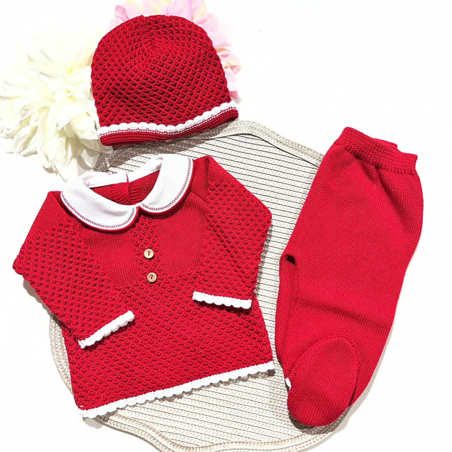Conjunto Mimo para bebé em algodão - 0/3M - Vermelho