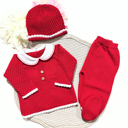 Conjunto Mimo para bebé em algodão - 0/3M - Vermelho