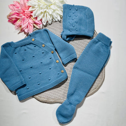 Conjunto Pipoca para bebé - 1/3M - Azul cobalto