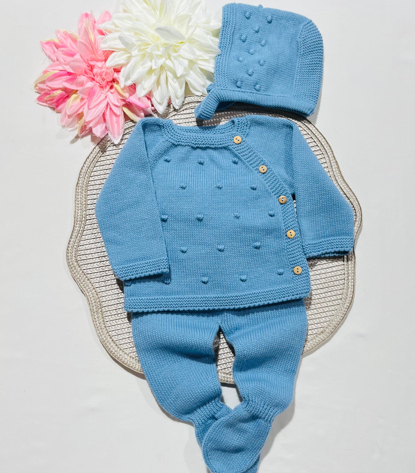 Conjunto Pipoca para bebé - 1/3M - Azul cobalto