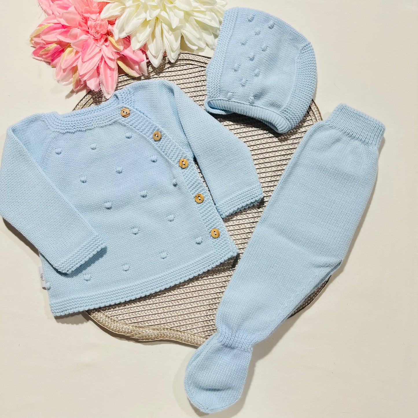 Conjunto Pipoca para bebé - 1/3M - Azul bebé