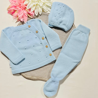 Conjunto Pipoca para bebé - 1/3M - Azul bebé