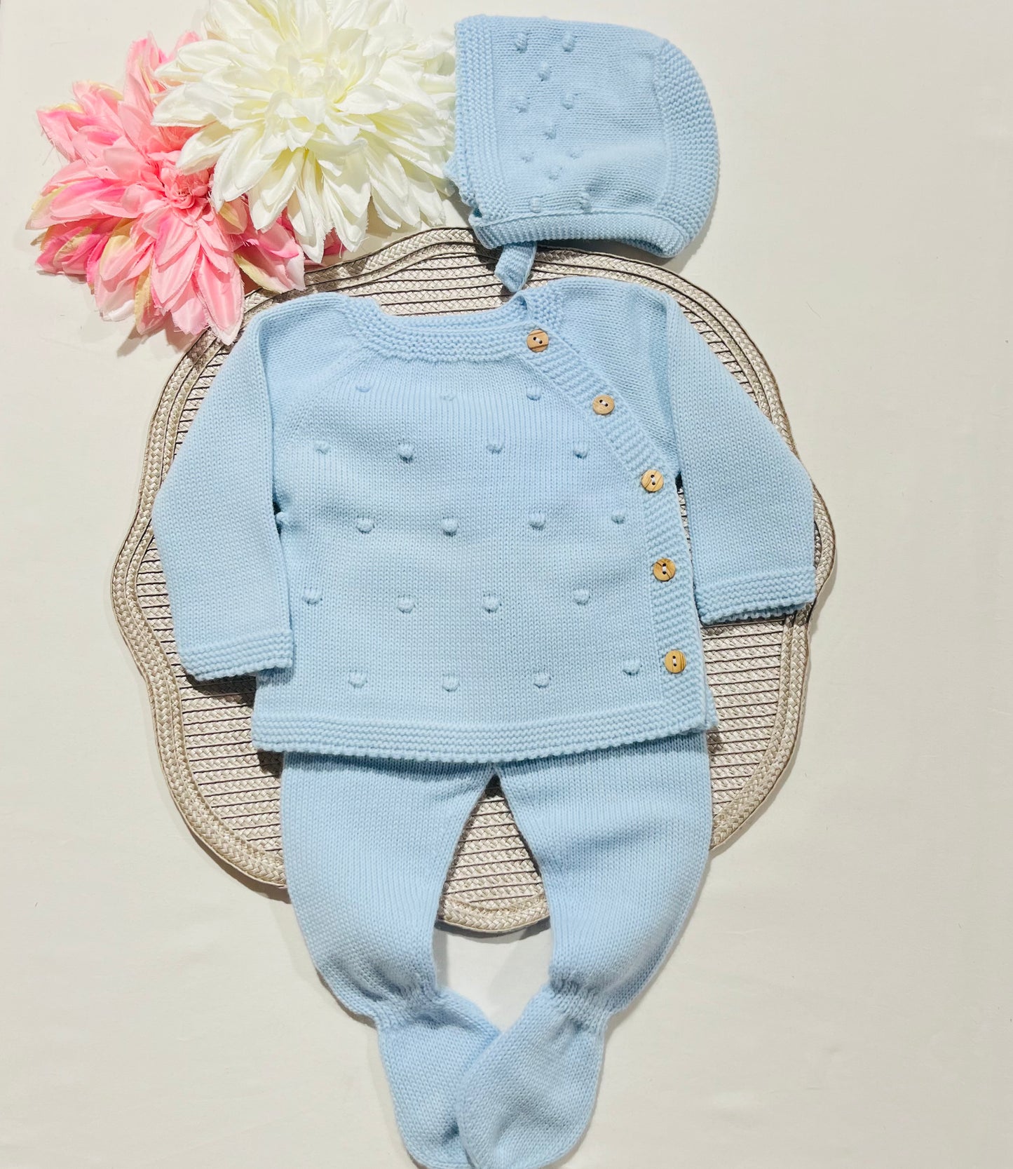 Conjunto Pipoca para bebé - 1/3M - Azul bebé