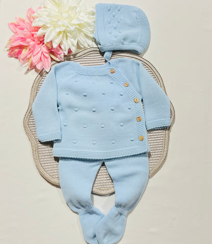 Conjunto Pipoca para bebé - 1/3M - Azul bebé