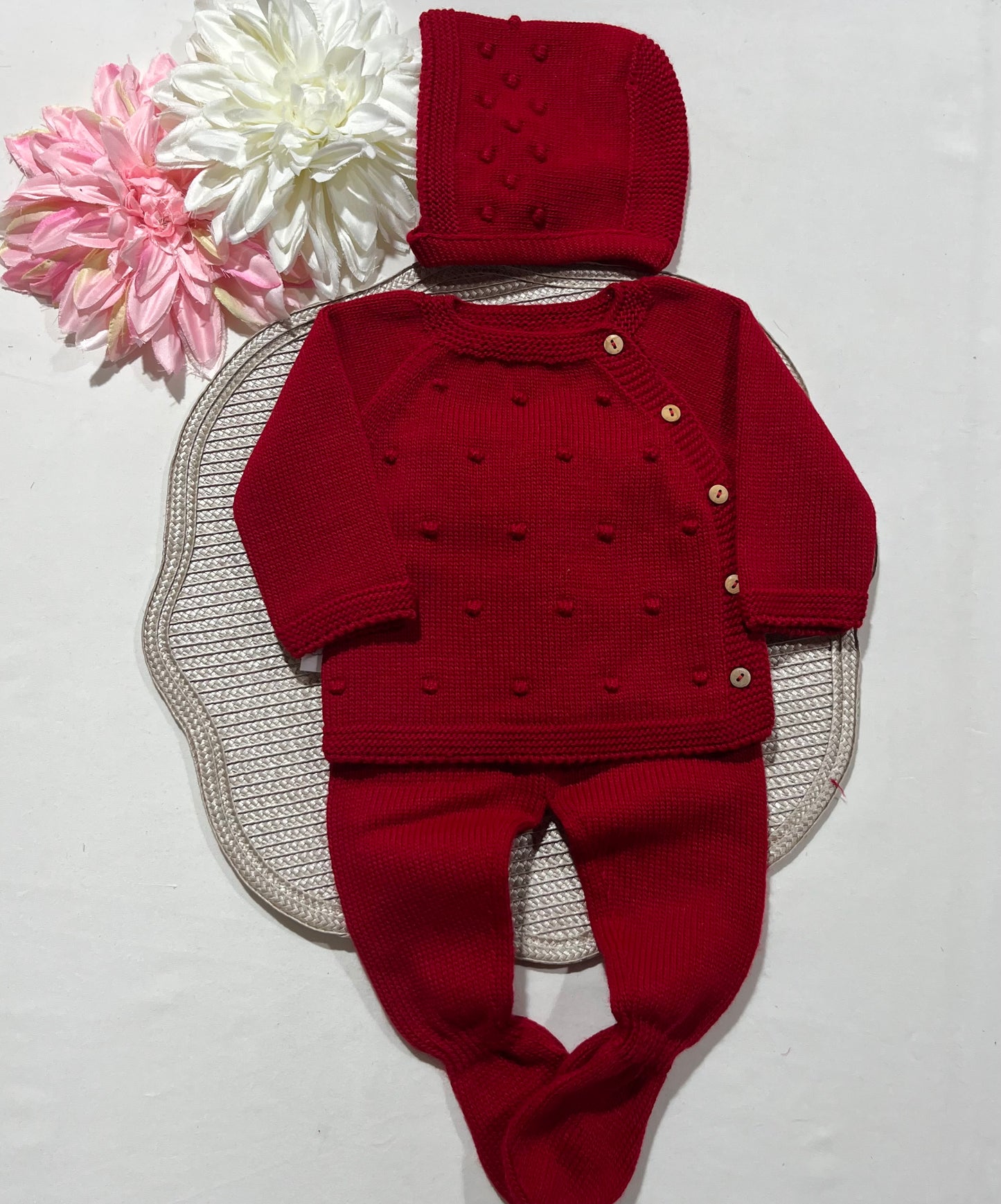 Conjunto Pipoca para bebé - 1/3M - Vermelho
