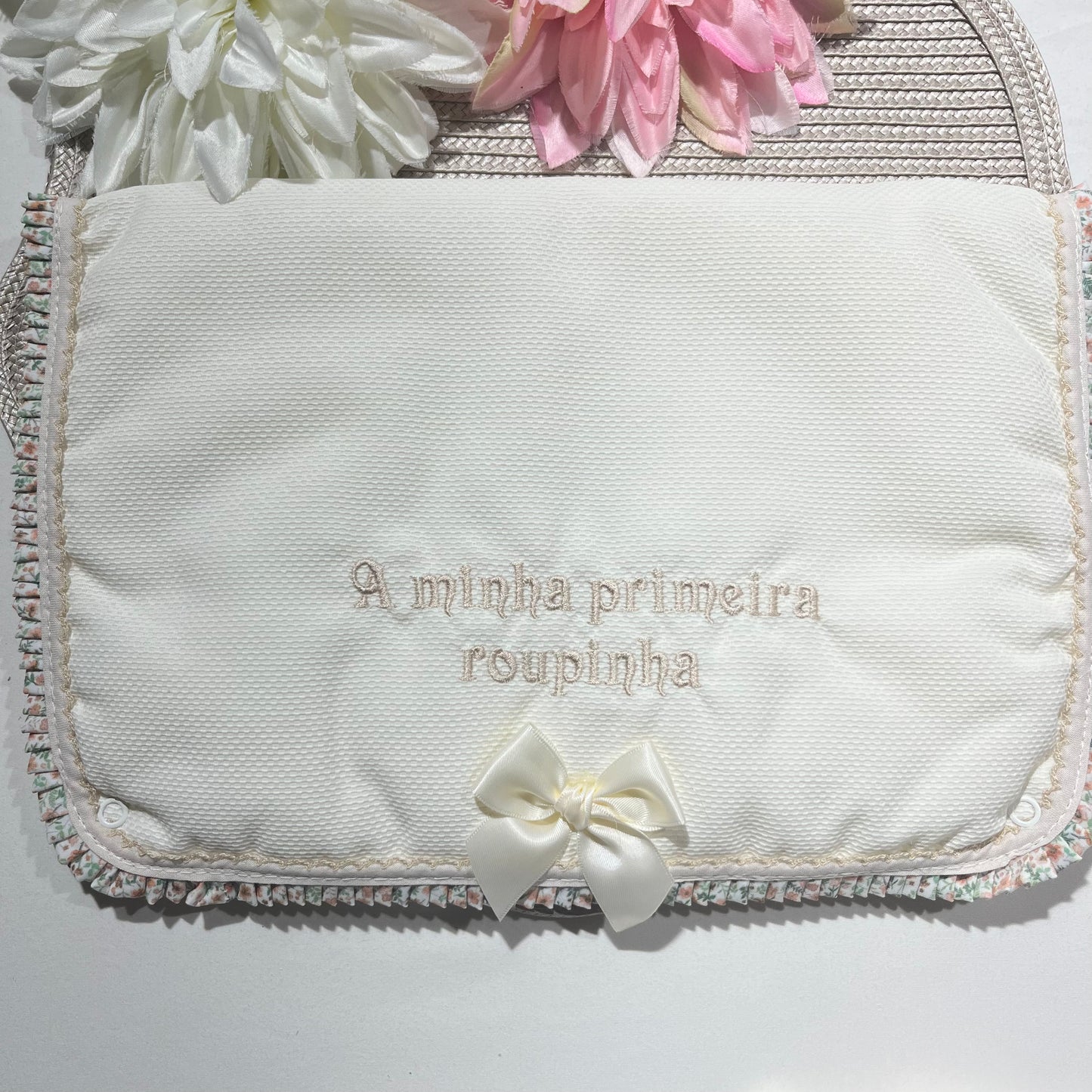 Primeira roupinha em algodão para recém-nascido - Pérola- Flor