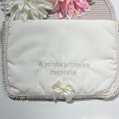Primeira roupinha em algodão para recém-nascido - Pérola- Flor