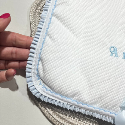 Primeira roupinha em algodão para recém-nascido - Azul - Risquinhas