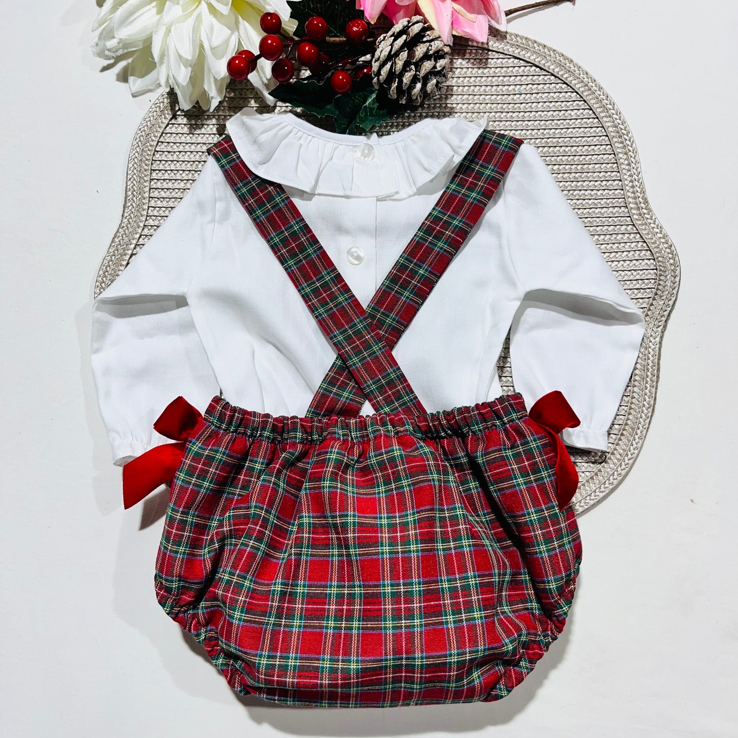 Conjunto para menina - Jardineira + Camisa - 3 aos 12M