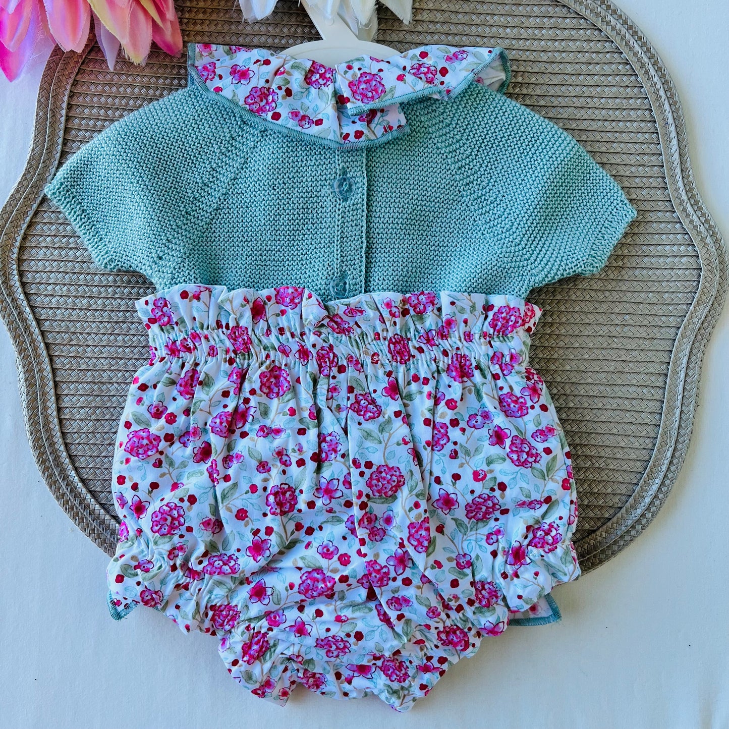 Conjunto Rose para bebé  - 3 aos 12M - Verde água